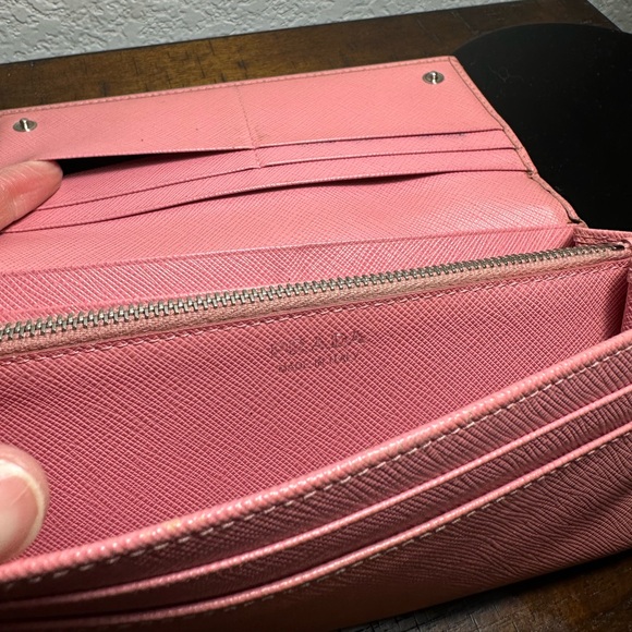 Prada Saffiano Pink Long Leather Wallet - Picture 6 of 16